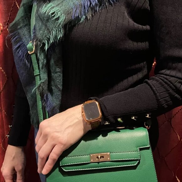 Neiman Marcus Top Handle Vegan Leather Satchel Bag - Picture 4 of 7